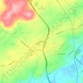 Mappa topografica Schlichter, altitudine, rilievo