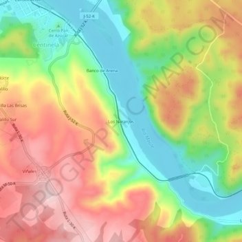 Mappa topografica Los Naranjos, altitudine, rilievo
