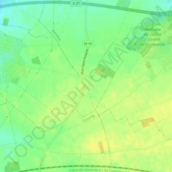Mappa topografica Carrefour de l’Arbre, altitudine, rilievo