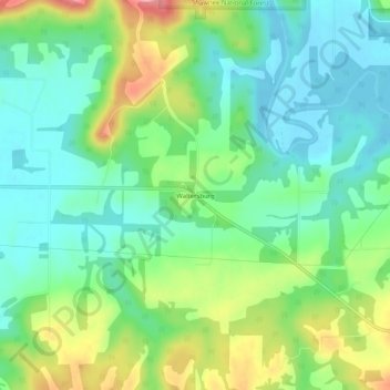 Mappa topografica Waltersburg, altitudine, rilievo