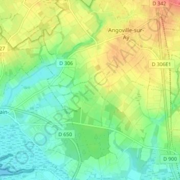 Mappa topografica Cartot, altitudine, rilievo