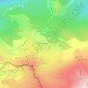 Mappa topografica La Pierre Saint-Martin, altitudine, rilievo