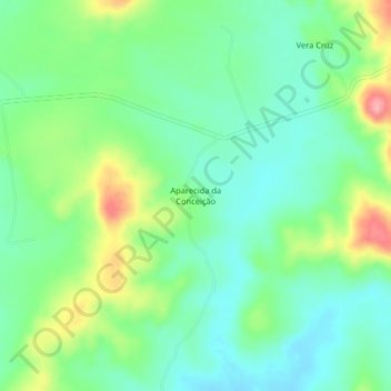 Mappa topografica Aparecida da Conceição, altitudine, rilievo