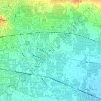 Mappa topografica Nespolo, altitudine, rilievo