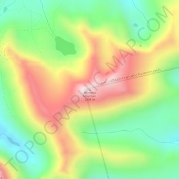 Mappa topografica Montana Mountain, altitudine, rilievo