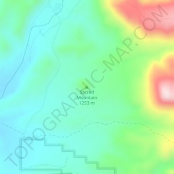 Mappa topografica Sacred Mountain, altitudine, rilievo