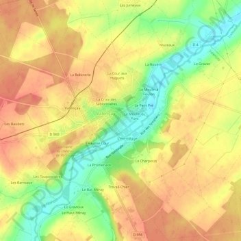 Mappa topografica Les Égouts de Pluie, altitudine, rilievo