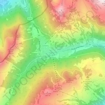 Mappa topografica Morgins, altitudine, rilievo