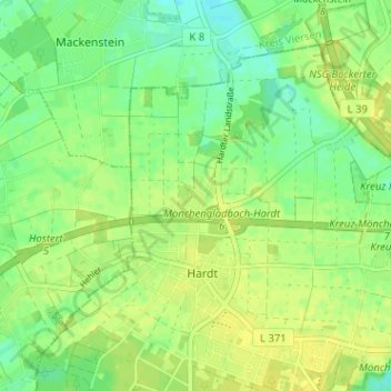 Mappa topografica Piperlohof, altitudine, rilievo