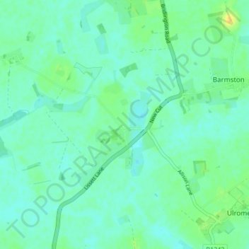 Mappa topografica Lissett, altitudine, rilievo