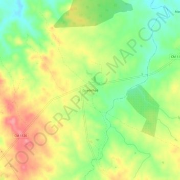 Mappa topografica Guedelhas, altitudine, rilievo