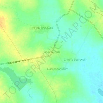 Mappa topografica Janakipuram, altitudine, rilievo