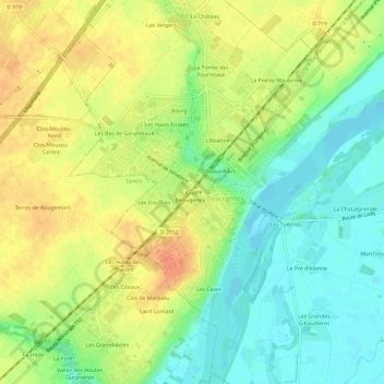Mappa topografica La Gare, altitudine, rilievo