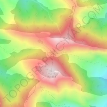Mappa topografica Collada de Isorno, altitudine, rilievo