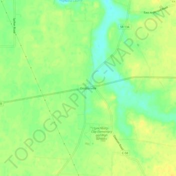 Mappa topografica Dodsonville, altitudine, rilievo