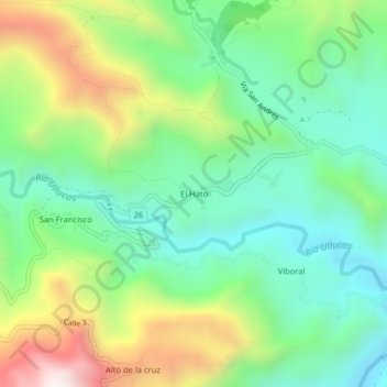 Mappa topografica El Hato, altitudine, rilievo