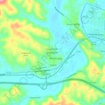 Mappa topografica Barton Manor, altitudine, rilievo