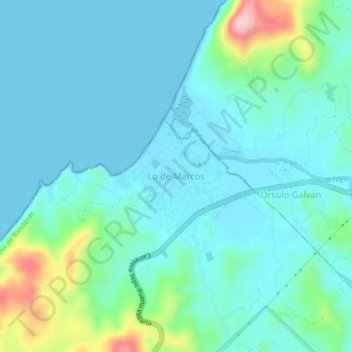 Mappa topografica Lo de Marcos, altitudine, rilievo