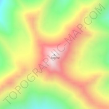 Mappa topografica Tangtse, altitudine, rilievo