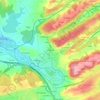 Mappa topografica La Granda, altitudine, rilievo