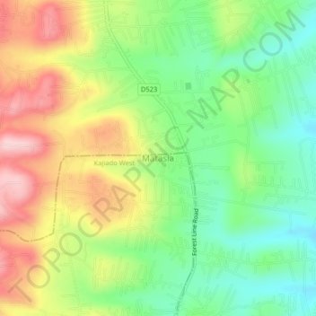 Mappa topografica Matasia, altitudine, rilievo