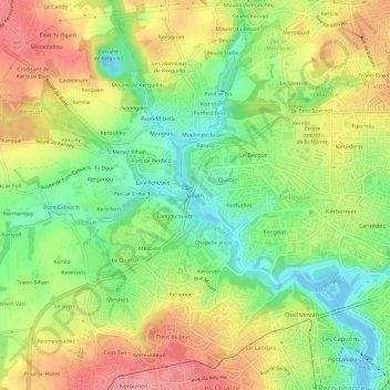 Mappa topografica Goyen, altitudine, rilievo