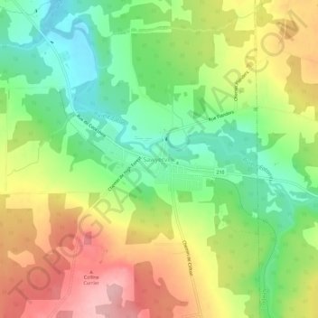 Mappa topografica Sawyerville, altitudine, rilievo