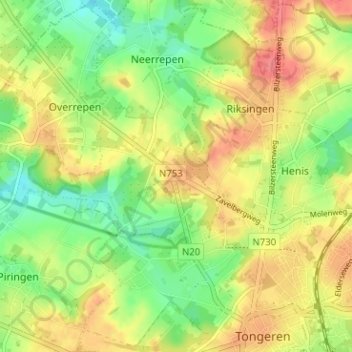 Mappa topografica Zavelberg, altitudine, rilievo