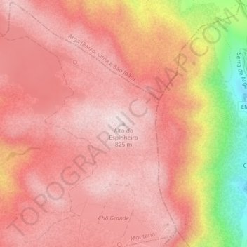 Mappa topografica Alto do Espinheiro, altitudine, rilievo