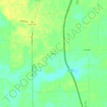 Mappa topografica Harris, altitudine, rilievo