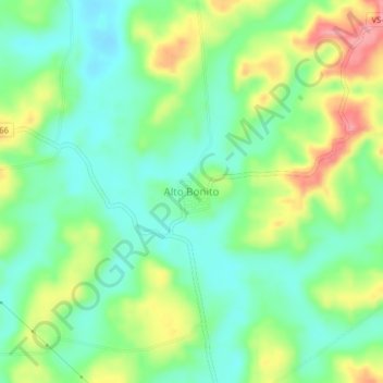 Mappa topografica Alto Bonito, altitudine, rilievo