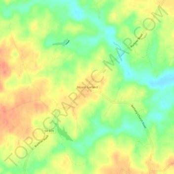 Mappa topografica Mount Garland, altitudine, rilievo