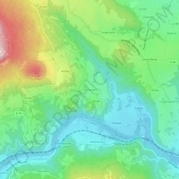 Mappa topografica Le Corset, altitudine, rilievo