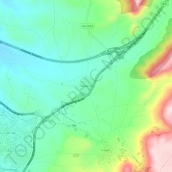 Mappa topografica Taracena, altitudine, rilievo