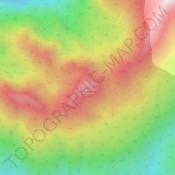 Mappa topografica Love Hump, altitudine, rilievo