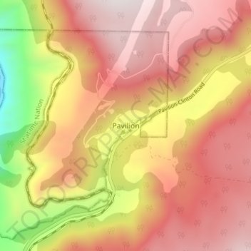 Mappa topografica Pavilion, altitudine, rilievo