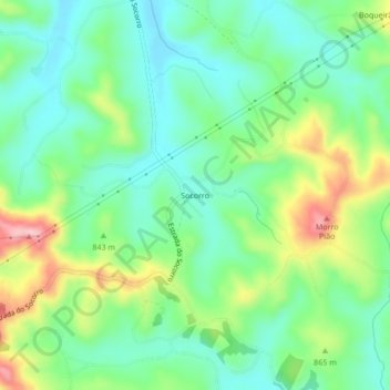 Mappa topografica Socorro, altitudine, rilievo