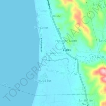 Mappa topografica Las-ud, altitudine, rilievo