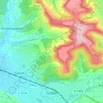 Mappa topografica Kapfhof, altitudine, rilievo