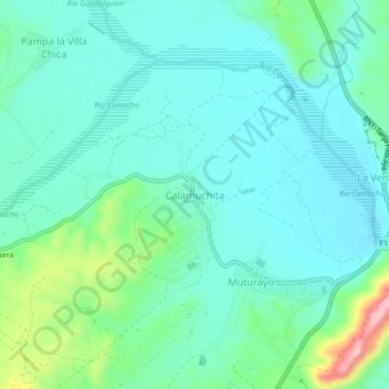 Mappa topografica Calamuchita, altitudine, rilievo