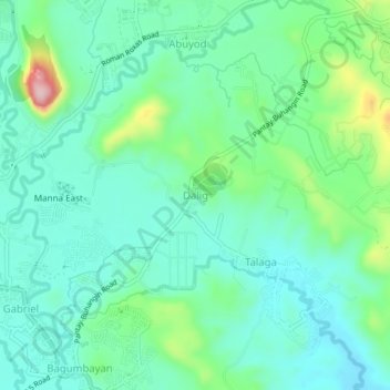 Mappa topografica Dalig, altitudine, rilievo