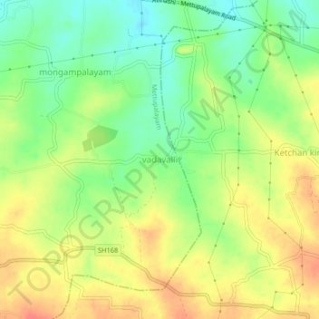 Mappa topografica vadavalli, altitudine, rilievo