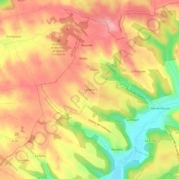 Mappa topografica La Serre, altitudine, rilievo