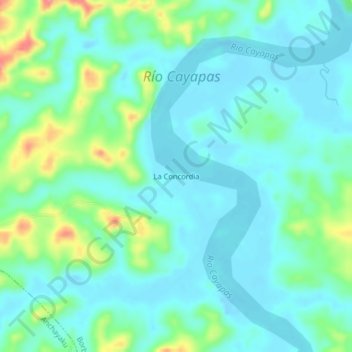 Mappa topografica La Concordia, altitudine, rilievo