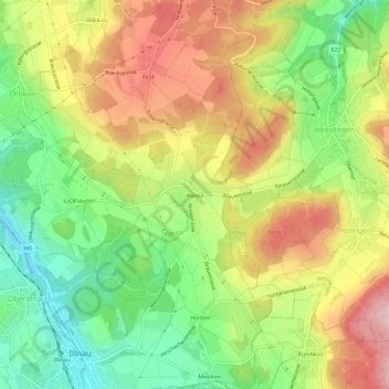 Mappa topografica Agasul, altitudine, rilievo