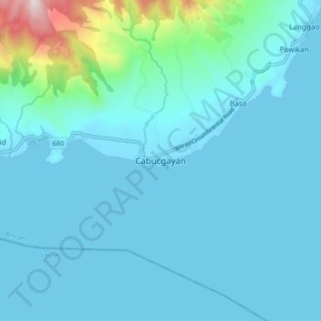 Mappa topografica Cabucgayan, altitudine, rilievo