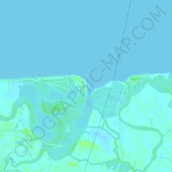 Mappa topografica Punta Cogon, altitudine, rilievo