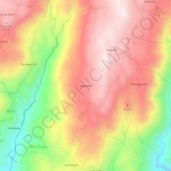 Mappa topografica Juguelhe, altitudine, rilievo