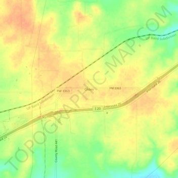Mappa topografica Olden, altitudine, rilievo