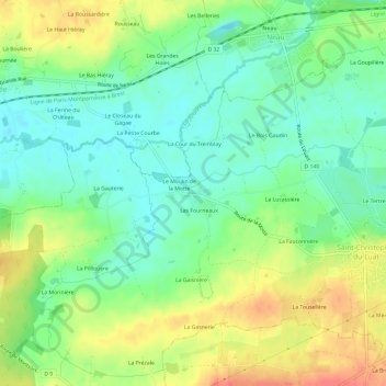 Mappa topografica La Motte, altitudine, rilievo